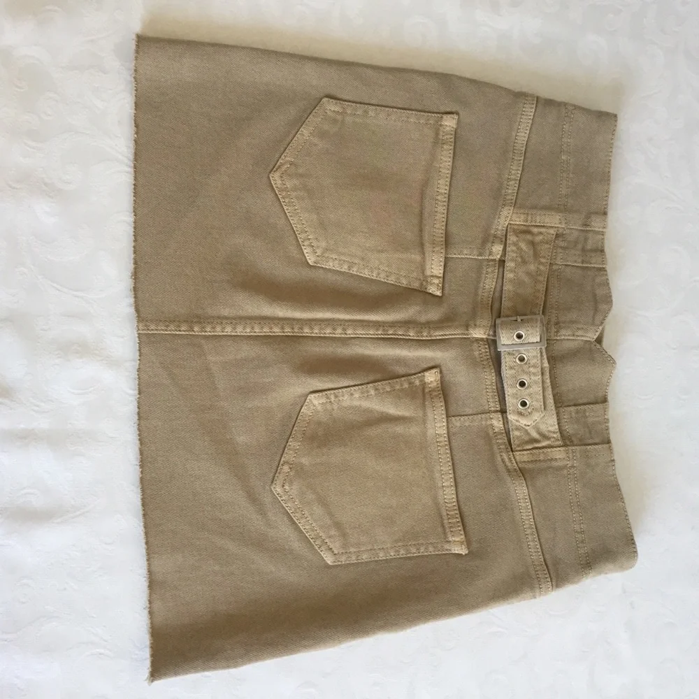 Free people brown denim skirt